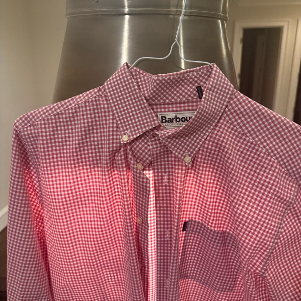 Barbour Men's Red Gingham Button Down Shirt